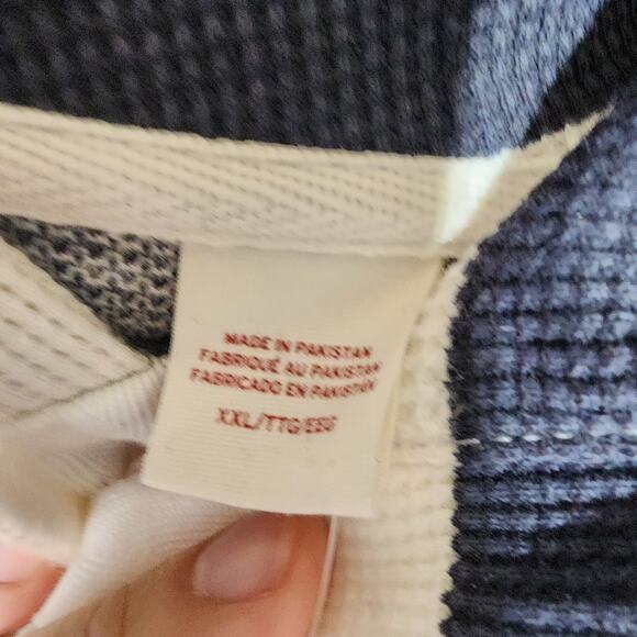 Levi's blue and white thermal Rugby hoodie men size XXL - Picture 3 of 8